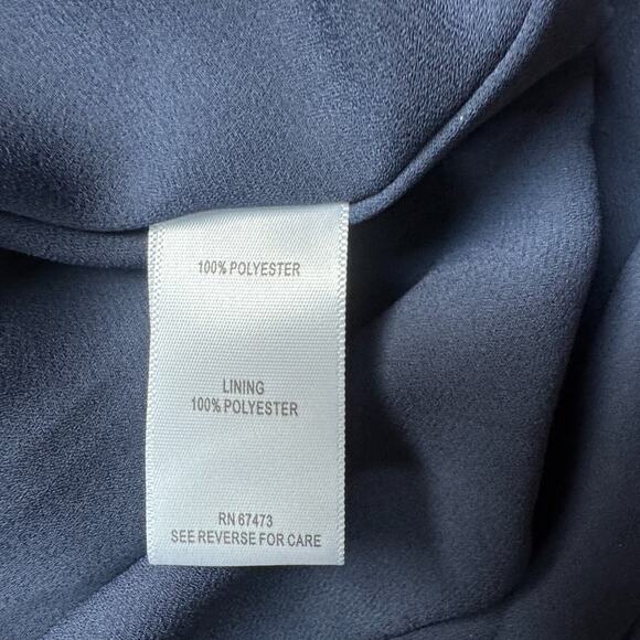 TAYLOR Polka Dot Dress Neck Tie Wrap Sleeveless NWT Women's 10 Blue Midi Lined - Picture 5 of 8